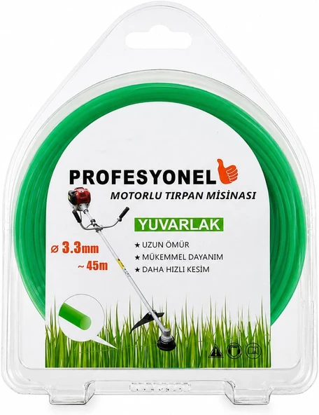 Motorlu Tırpan Misinası 3,3 Mm 45 Metre Yuvarlak Dayanıklı Uzun Ömürlü Profesyonel Kesim İpi ürün görseli 1