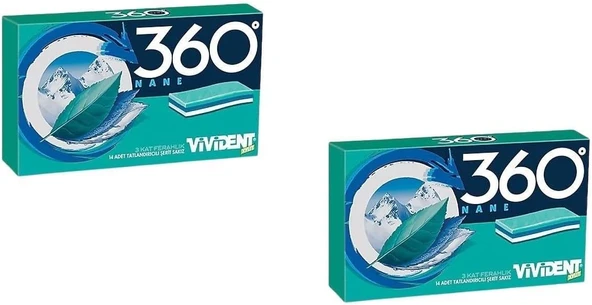Vivident 360 Nane Aromalı Şekersiz-Tatlandırıcılı Şerit Sakız 33G (2 Adet) ürün görseli 1
