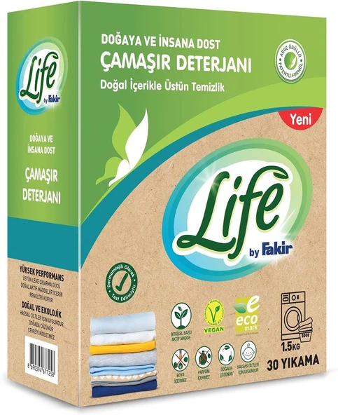 Life By Bitkisel Bazlı Doğal Toz Çamaşır Deterjanı, 1,5Kg ürün görseli 1