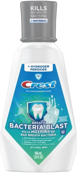 Crest Breath Bacteria Blast Gargara, Buzlu Soğuk Nane Yeşili, 32 Fl Oz ürün görseli 1