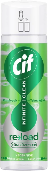 Infinite Clean Doğal Probiyotikli Yedek Şişe Tüm Yüzeyler İçin Misket Limonu & Limon Otu 280 Ml ürün görseli 1