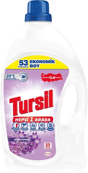 Tursil Komple Çözüm Leylak Bahçesi 53 Yıkama Sıvı Çamaşır Deterjanı Ekonomik Boy 1 X 3440 Ml ürün görseli 1