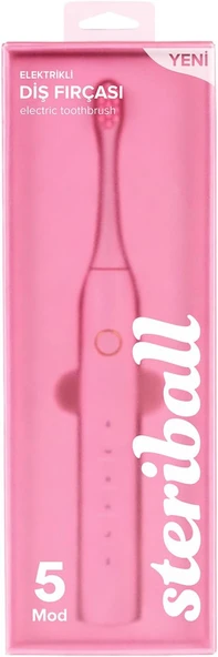 Steriball Elektrikli Fırçası Pembe - 5 Farklı Mod; Değiştirilebilir Fırça Başlığı; Type-C Şarj ürün görseli 1