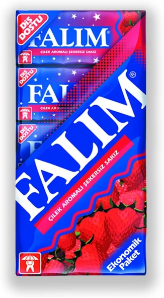 Falım Çilek Aromalı Şekersiz Sakız 5'Li 7 Gr 20 Adet ürün görseli 1