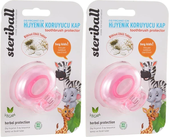 Steriball Fırçası İçin Koruyucu Hijyenik Fil Kids Kap, Çok Renkli 2Li Paket ürün görseli 1