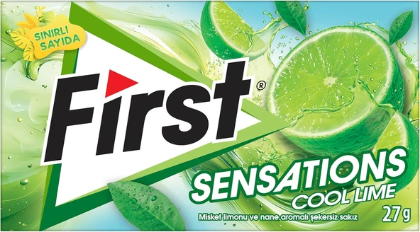 First Sensations Cool Lime Aromalı Şekersiz Sakız 27 Gr ürün görseli 1