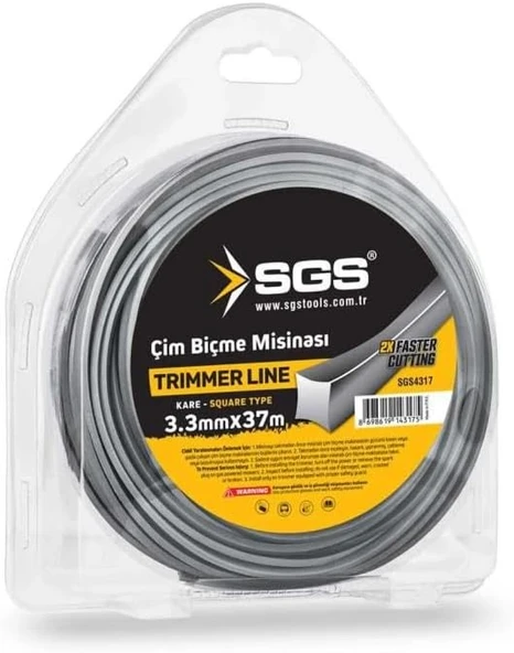 Sgs 4317 Tırpan Misinası 3.3Mm 37Mt Kare Gri ürün görseli 1