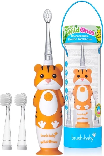Baby Sonic Brush-Baby Wildones Kaplan Desenli Çocuk Şarjlı Elektrikli Fırçası, Zamanlayıcılı ürün görseli 1