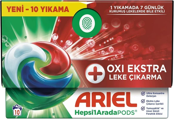 Hepsi1Arada Pods Oxi Extra Çıkarma Kapsül Çamaşır Deterjanı Beyazlar Renkliler 10 Yıkama ürün görseli 1