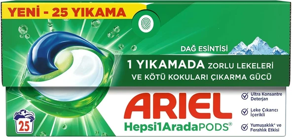 Hepsi1Arada Pods Kapsül Çamaşır Deterjanı Beyazlar Renkliler 25 Yıkama ürün görseli 1