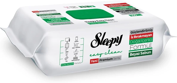Sleepy Easy Clean Beyaz Sabun Katkılı Yüzey Temizlik Havlusu Mendili 100 Yaprak ürün görseli 1