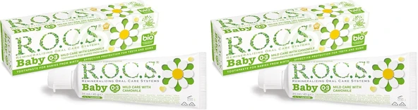 R.O.C.S. Baby 0-3 Yaş Papatya Özlü Florürsüz Bebek Macunu (1 X 45 G) (2 Paketi) ürün görseli 1