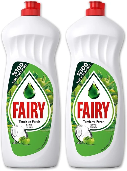 Temiz & Ferah Sıvı Bulaşık Deterjanı 650 Ml Elma Kokulu 2Li Paket ürün görseli 1