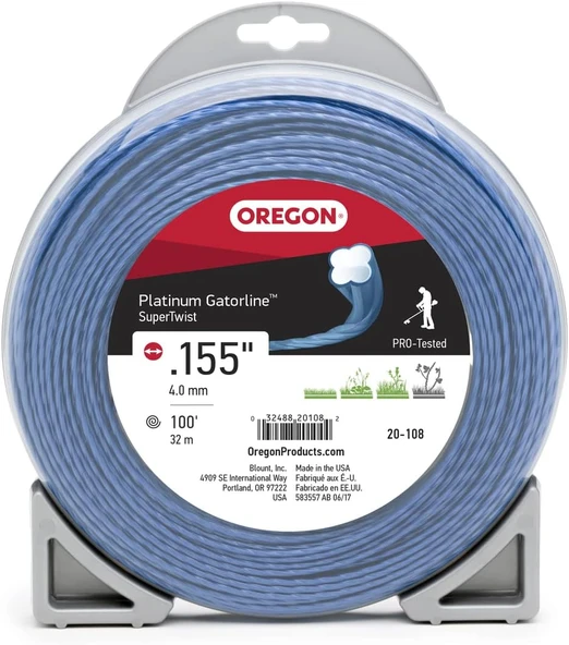 Oregon 20-108 Platinum Gatorline Supertwist Düzeltici Hattı .355-Inç 100-Ayak, Gri/Siyah ürün görseli 1