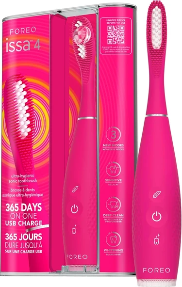 Foreo Issa 4 Elektrikli Fırçası – 4’Ü 1 Arada Şarj Edilebilir, Yumuşak Kıllar, Uzun Süreli Kullanım, Nazik Temizlik - Fuchsia ürün görseli 1
