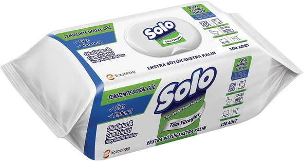 Solo Yüzey Temizleme Mendili Doğal Güç Okaliptus & Çam, 100 Yaprak ürün görseli 1