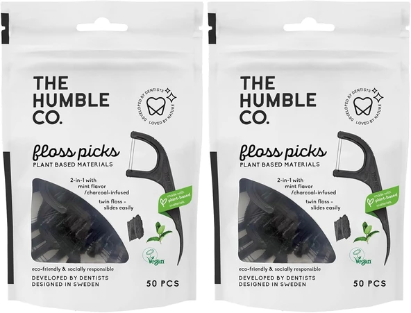The Humble Co. Kömür Naneli Kürdanlı İpi 50 Adet 1 Paket (2 Paketi) ürün görseli 1