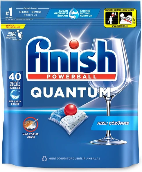 Quantum 40 Kapsül Bulaşık Makinesi Deterjanı Tableti (1 X 40 Kapsül) ürün görseli 1
