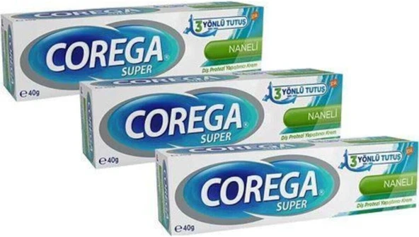 Corega Super Protez Yapıştırıcı Naneli 40Gr X 3Adet 104563-3-1 ürün görseli 1