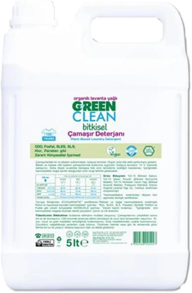 Green Clean Sıvı Çamaşır Deterjanı Lavanta 5 Litre ürün görseli 1