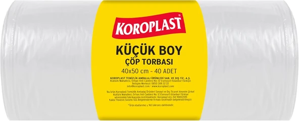 Küçük Boy Poşeti 40X50 Cm 40 Adet, Sızdırmaz Yırtılmaz, Ekonomik Torbası, Geri Dönüştürülebilir Atık Torbası, Doğa Dostu, Sürdürülebilir Dayanıklı Poşeti ürün görseli 1