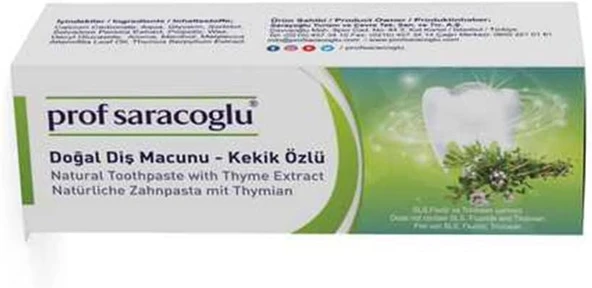 Prof Saracoglu Kekik Özlü Macunu 75Ml ürün görseli 1