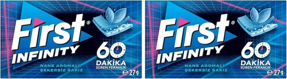 First Infinity 60 Dk Nane Aromalı Şekersiz Sakız 27 Gr 2Li Paket ürün görseli 1