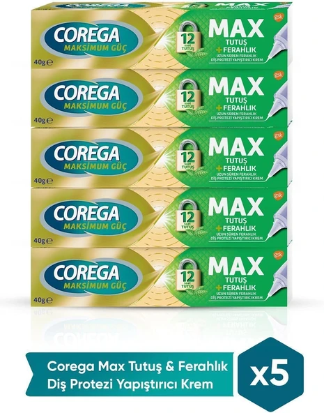 Corega Tutuş & Ferahlık Protezi Yapıştırıcı 40G X 5 Adet 109496-5-1 ürün görseli 1