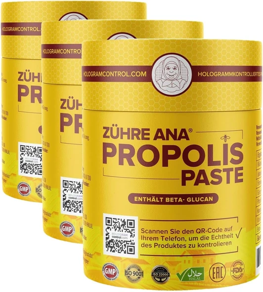 Zühre Ana Propolis Macunu - Beta Glukan Ginseng Katkılı Hologramlı Ürün (3 Paketi) ürün görseli 1