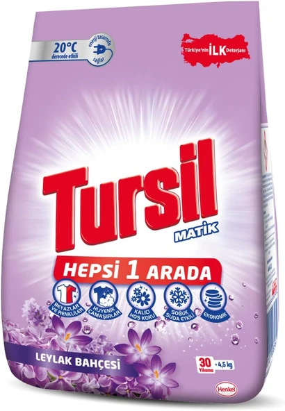 Tursil Matik Toz Çamaşır Deterjanı Oxi Leylak Bahçesi 4,5 Kg 30 Yıkama , Leylak Bahçesi 4.5Kg ürün görseli 1