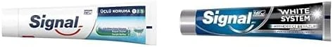 Signal Macunu Üçlü Koruma, 120 Ml Signal White System Macunu Arındırıcı Beyazlık Aktif Karbon 75 Ml ürün görseli 1