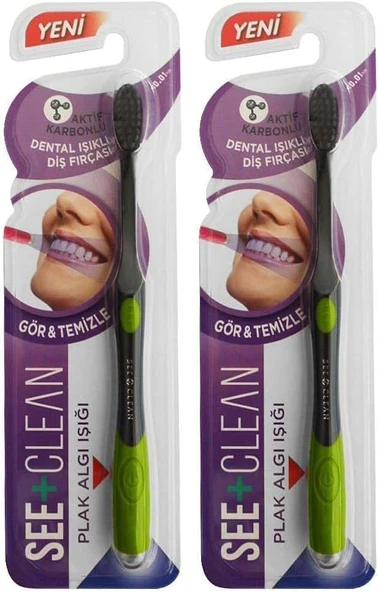 See+ Clean Dental Işıklı Fırçası Yeşil 2Li Paket ürün görseli 1