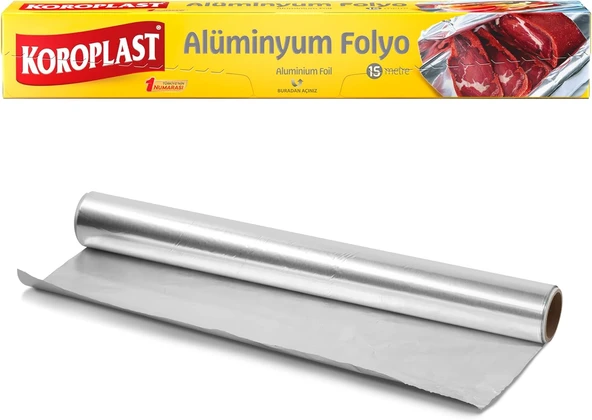 Alüminyum Folyo 15 Mt, Bpa İçermez, Dayanıklı Yapışmaz Folyo 30 Cm X 15 Mt, Tavuk, Izgara, Et, Yemek, Gıda Artıklarını Saklamak Için İdeal, Mutfakta Çok Yönlü Kullanım, Yüzey Korumaya Uygun ürün görseli 1