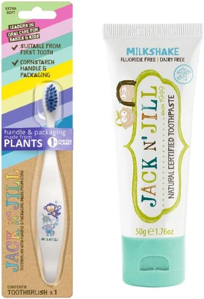 N' Jıll N Jill Doğal Bakım Seti (Unicorn&Monkey Fırçası + Milkshake Aromalı Macunu 50G) ürün görseli 1