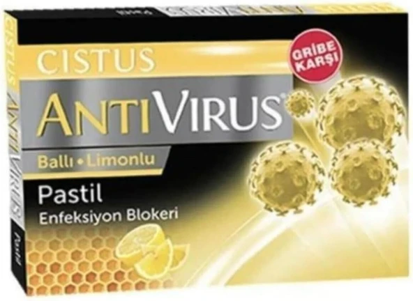 Cistus Antivirus Ballı Limonlu Pastil, Enfeksiyon Blokeri, 10'Lu 12 Adet ürün görseli 1