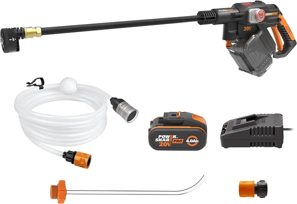 Worx Wg633E 20Volt 4.0Ah. Li-Ion 56Bar Kömürsüz Basınçlı Yıkama Tabancası + 2 Parça Yıkama Seti ürün görseli 1