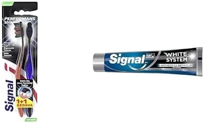 Signal Fırçası Performance Black 2 Kat Yumuşak 31 Gr 1+1 Signal White System Macunu Arındırıcı Beyazlık Aktif Karbon 75 Ml ürün görseli 1