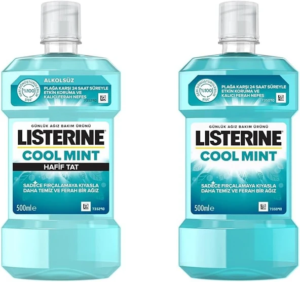 Listerine Breath Freshening Ağız Bakım Ürünü, Cool Mint, Hafif Tat, 500Ml Listerine Cool Mint Ağız Bakım Suyu 500 Ml ürün görseli 1