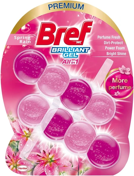 Bref Wc Brilliant Tuvalet Temizleme Jel Çiçek Kokulu 2'Li 2 X 42 G, Jel Çiçek 2 ürün görseli 1