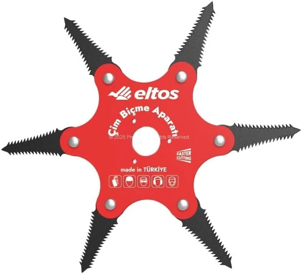 Çim Biçme Aparatı, 6 Bıçaklı, Ergonomik, Metal, Bahçe Tırpan Makinesi Ek Parça, Cba250 ürün görseli 1
