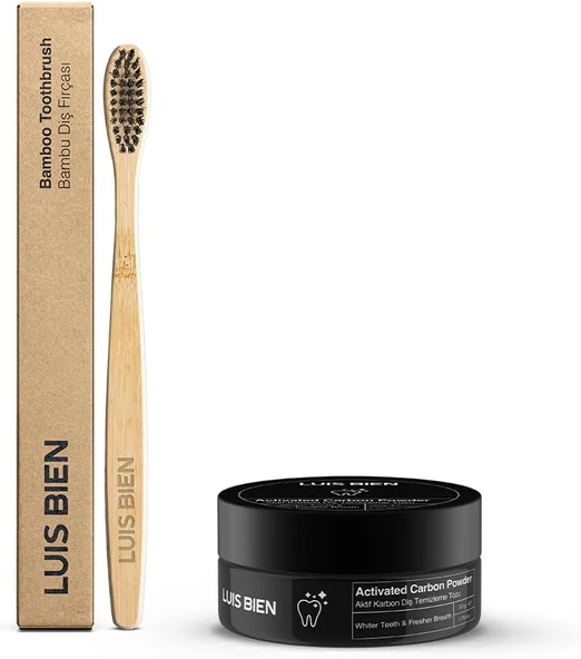 Luis Bien Aktif Karbon Temizleme Tozu 50 Gr Bambu Fırçası Set ürün görseli 1