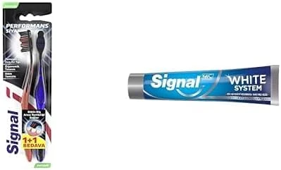 Signal Fırçası Performance Black 2 Kat Yumuşak 31 Gr 1+1 Signal White System Macunu 2 Haftada Daha Beyaz Dişler 75 Ml ürün görseli 1