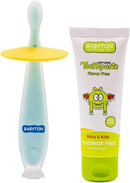 Babyton Doğal Aromasız Florürsüz Macunu - Silikon Fırçası ürün görseli 1