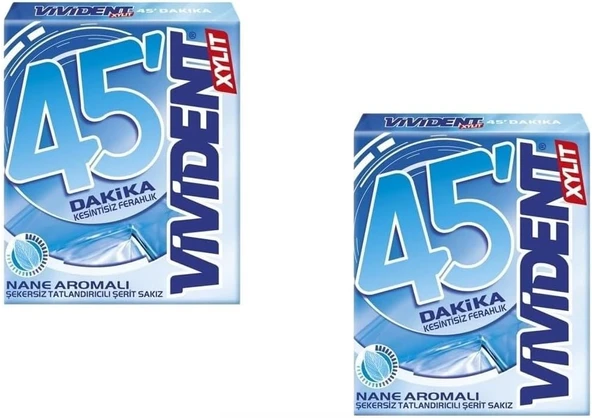 Vivident 45 Dakika Nane Aromalı Şekersiz-Tatlandırıcılı Şerit Sakız 33G (2 Adet) ürün görseli 1