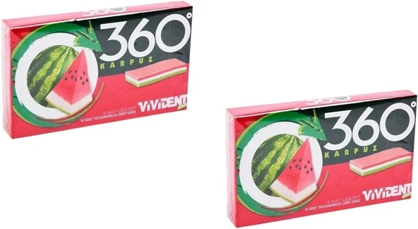 Vivident 360 Karpuz Aromalı Şekersiz-Tatlandırıcılı Şerit Sakız 33G (2 Adet) ürün görseli 1