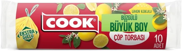 Cook Büzgülü Kokulu Torbası, Büyük Boy (Limon) 65 X 70 Cm (10 Adet/Rulo) ürün görseli 1