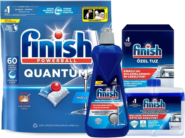 Quantum 60 Kapsül Bulaşık Makinesi Deterjanı Tableti + Temizlik Bakım Seti ürün görseli 1