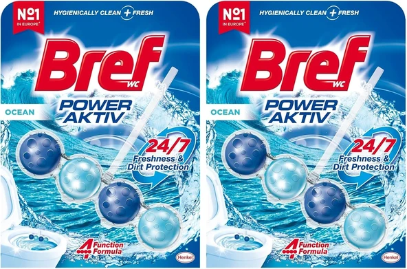 Bref Wc Power Aktiv Okyanus Kokulu Klozet Temizleme Topları, 1 X 1 Adet, Okyanus 1, Tekli 2Li Paket ürün görseli 1