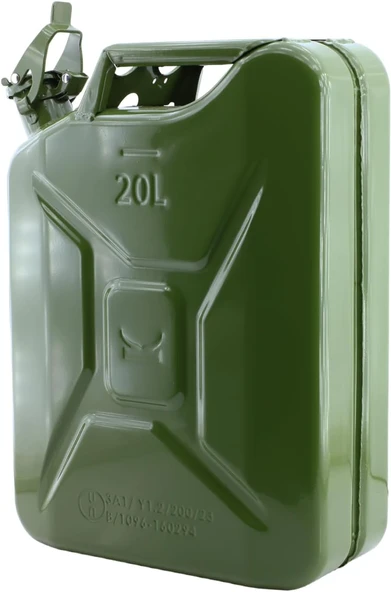 Metal Benzin Bidonu 20 Litre Akaryakıt Mazot Taşıma Doldurma Depolama Bidonu + Aktarma Borusu ürün görseli 1