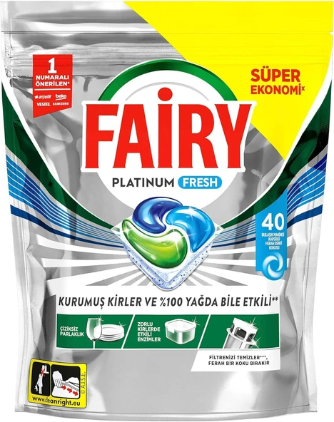 Platinum Fresh Bulaşık Makinesi Kapsülü 40 Yıkama ürün görseli 1